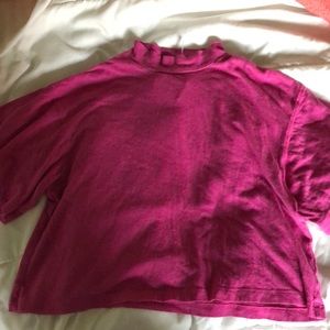 Free People pink mock neck top